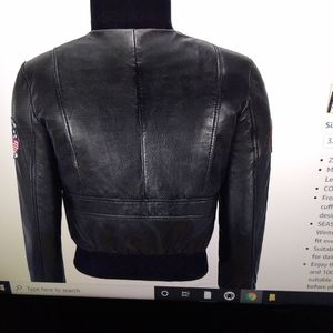 Leather top gun jacket size L